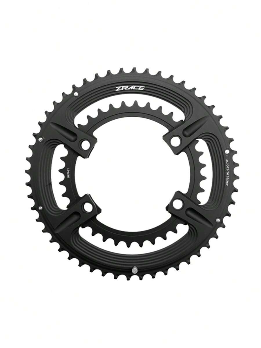 ZRACE Road Cycling Asymmetric Chainring 7075AL Black 50-34T 52-36T 53-39T 110BCD 4-Bolts For 105 Ultegra DURA-ACE 10/11/12 Speed - Black - View 1
