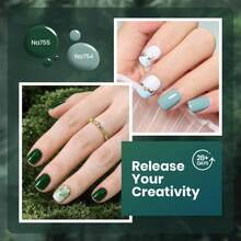 Beetles 6 Colors Green Gel Polish Set, Misty Forest Fall Gel Nail Polish, Gray Blue Green Shades, Soak Off UV LED - 6 Colors Green Gel Polish Set - 查看 5