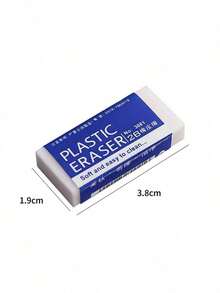 4pcs Soft Easy-To-Clean 2B Plastic Erasers - White, Rectangular, PVC Material, Suitable For Art And Craft Projects, Craft Supplies | Rectangular Eraser | Smooth Texture, Pencil Eraser - White - View 2