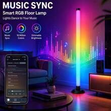 RGB 轉角落地燈，智能 LED 立燈，附 APP 與遙控器，音樂同步、定時與可調光變色氛圍燈，適用臥室、客廳、遊戲室與居家裝飾 - floor lamp - 查看 7