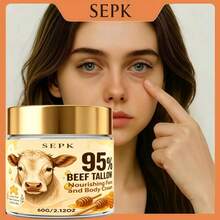 SEPK Creme de Sebo 95%, Creme Nutritivo para Rosto e Corpo, com Mel, Retinol, Ácido Hialurônico, Colágeno, Firma e Suaviza a Pele, Suaviza Linhas Finas, Hidrata a Pele e Torna as Rugas Menos Evidentes. Adequado para Todos os Tipos de Pele - Creme de sebo a 95% - Visão 1