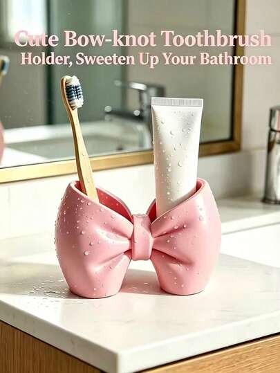 One Butterfly-Shaped Toothbrush Holder, Makeup Brush Organizer, Multi-Functional Storage Tool, Plastic Storage Box, Bathroom Storage, Pen Holder. Suitable For Bedroom, Dressing Table, Dormitory Decoration, Home Decoration, Back-To-School Supplies.
