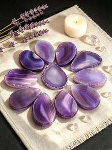 1/5/10 Pcs Irregular Agate Slices Natural Stone Slabs Rough Edge Healing Crystal Slice For DIY Pendant, Cup Coaster Home Decor Reiki Meditation Crafts - Purple - View 2