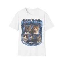 Camiseta para Papá de Gatos |   Retratos de Gatos Cósmicos Retro, Estilo - Blanco - Ver 1