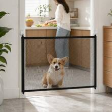 Retractable Pet Gate, Suitable For Doorways, Indoor Dog And Cat Pet Door, Adjustable Mesh Safety Barrier, No-Drill Stair Gate, Portable Pet Fence, Suitable For Home, Hallway And Door - Multicolor - View 9