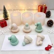 3pcs Christmas Hat Silicone Molds For DIY Candle And Soap Making - Non-Christmas Molds With Christmas Hat Shape, Easy Release, Durable And Asymmetrical, For Holiday Decoration, Soap And Candle Accessories - Christmas Hat Mold - View 6