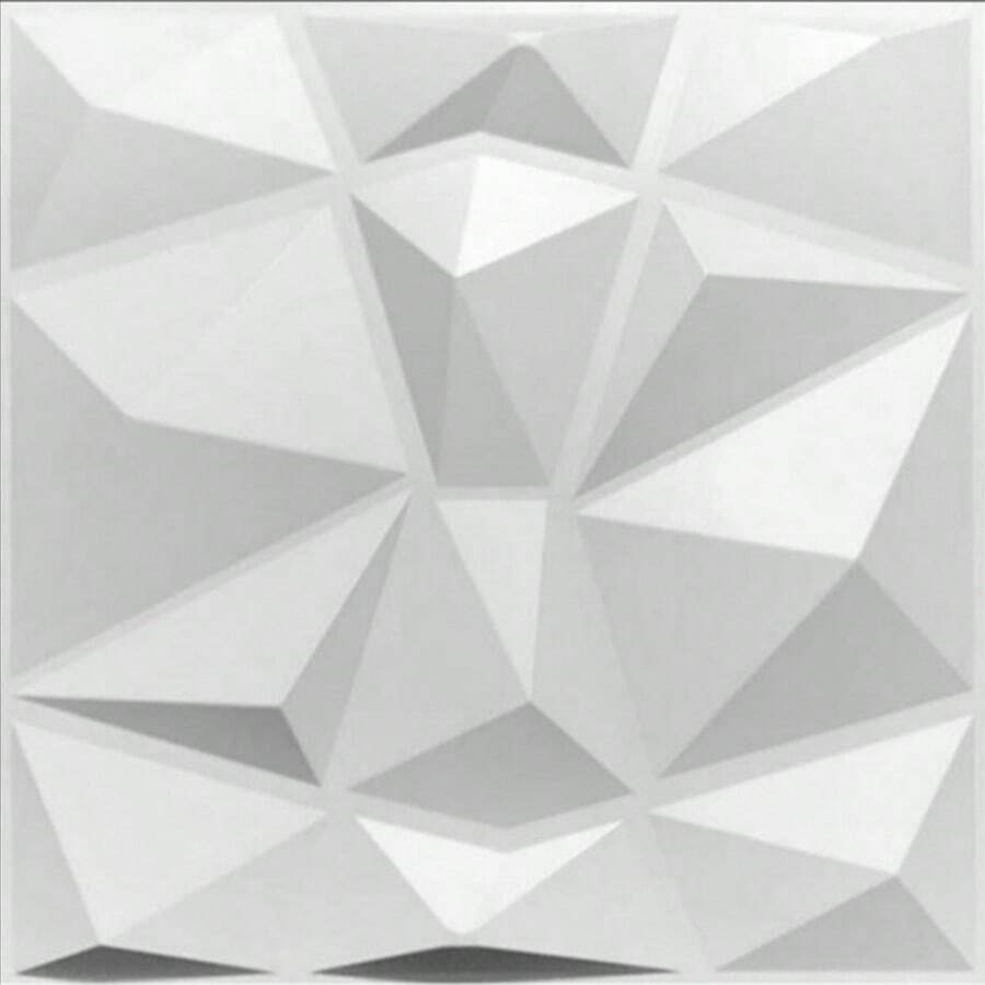 Diamond‑Style 3D Wall Panel, White, | PVC Decorative Wall Panel, Suitable For Interior Wall Decoration, Living Rooms, Lobbies, Bedrooms, Hotels, Offices, Coverage Area - A - View 1