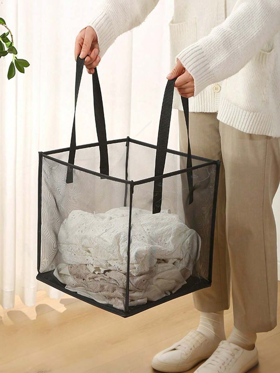 Foldable Laundry Basket With Handle, Portable Dirty Clothes Storage And Sorting Bin, Suitable For Bedroom, Laundry Room, Bathroom, Dorm, Home Organization, Perfect Holiday Gift For Mom - Multicolor - View 1