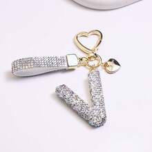 1PC Fashion Sparkling Rhinestone Alphabet Keychain Cute Letter Charm Key Ring Exquisite Backpack Decoration Accessories Gifts - Multicolor - View 7