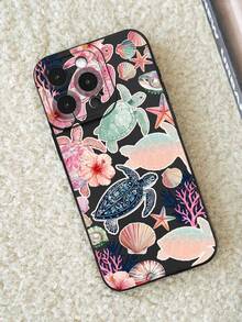 Gradient Sea Turtle Hibiscus Seashell Pattern Liquid Silicone Mobile Phone Case Full-Body Protection Shockproof Anti-Fall TPU Soft Rubber Case Compatible With IPhone 17/17pro/13/14/15/15pro/15 Plus/15 Promax/16/16pro/16plus/16promax/17Air/12pro/13pro/14pro/17Promax/12promax/13promax/14promax/14plus&Compatible With Samsung Galaxy A54 A14 A15 S23 S24 S24ultra S25 A07 A17 S26 A57 - Multicolor - View 2