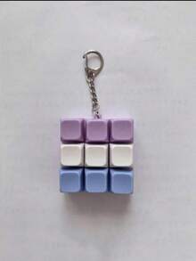 9-Key/1-Key Square Pressure Relief Button Toy, Creative Keyboard Pendant Bag Charm, Car Keychain, Bag Charm Pendant, Keychain Accessory, Keyboard Design, Adult Fingertip Keychain, Pressure-Sensitive Keychain, Soothing Keychain, Focus & Relaxation Zipper Keychain - Multicolor - View 4