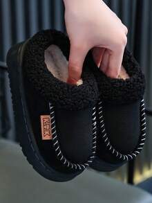 Boys & Girls Bedroom Slippers, Children's Home Fuzzy Slippers, Simple & Elegant, Autumn/Winter, 2026 New Style - Black - View 7