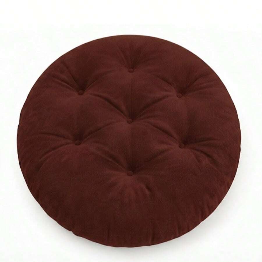 Ultra-Comfortable Round Seating Cushion - 40x40 Cm Fluffy Style - Redwood - View 1