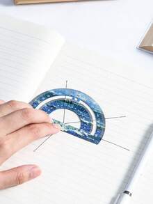 4 st geometriskt linjalsätt i metall med makaron-gradientfärg, 15 cm rak linjal och triangelhake, lämpligt för skolstart, dagliga mätningar och matematiklektioner - Multifärgad - Visa 6