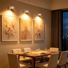 1/2pcs LED Wall-Mounted Art Light, Battery-Powered Picture Light, Smart Magnetic Wireless Wall Lamp, Home Decor Wall Spotlight, Touch Dimmable, 3 Lighting Modes, Suitable For Photo Frame, Artwork And Portrait Lighting Display - Multicolor - View 9