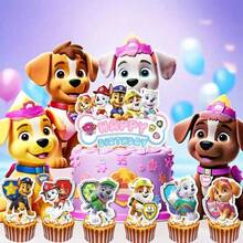 Paw Patrol 汪汪隊蛋糕裝飾插牌 卡通狗狗生日杯子蛋糕插飾 兒童派對蛋糕裝飾 - 彩色 - 查看 2
