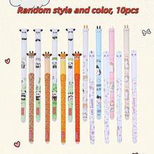 1pc/10pcs Super Cute Cartoon Animal Erasable Pens, Cartoon Animal Erasable Gel Pens, Thermosensitive Erasable Pens, Easy-To-Erase Erasable Pens, Cute Animal Shaped Heat Erasable Pens, Suitable For Daily Writing, Exam Preparation, Creative Stationery, Back To School Stationery, Holiday Gifts - Animal Pen - View 10