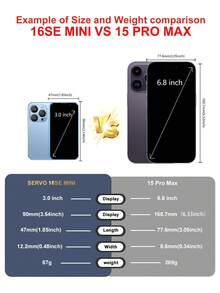 SERVO 16SE Mini Smartphone, Android 9.0, WCDMA Dual SIM, 3G Cellular Network, 3.0" HD Display, 2GB RAM + 16GB ROM, Ultra-Compact Smartphone - Cloisonne - View 7