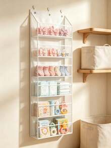 Hanging Plush Doll Storage Organizer, 6-Tier Wall-Mounted Storage Bag, Baby Room Plush Doll Display Rack With Hooks - Multicolor - View 11
