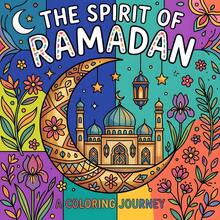 「Ramadan Spirit」塗色本，20*20cm，24頁，亮面封面，120g珍珠紙，精美新月、清真寺、燈籠與花卉線條藝術，紓壓塗色本，齋月慶祝節日禮物 - 齋戒月精神 - 查看 19