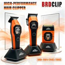 BRDCLIP Professional Hair Clipper Set Vector Motor 13000RPM Hair Trimmer With Base Electric Shaver Metal Body LED Indicator Light Barber Shop Machine BRD-2601/BRD-2602/BRD-2603 - Multicolor - View 3