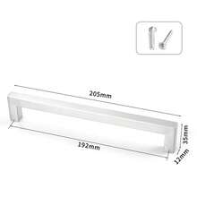 1pc Silver Stainless Steel Cabinet Handle Square Furniture Hardware Kitchen Cabinet Wardrobe Door Drawer Pull - Multicolor - View 10