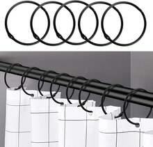 Set Of 24 Shower Curtain Rings, Shower Curtain Hooks, And Bathroom Shower Curtain Rings-Suitable For Shower Curtains, Shower Rods, And Curtain Hooks-Black - Black - View 7