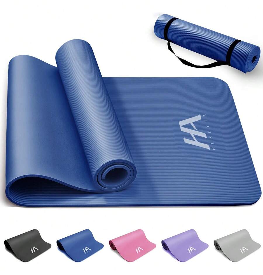 Tapete Portátil Yoga Pilates Ejercicio 10 Mm Antideslizante - Azul - Ver 1