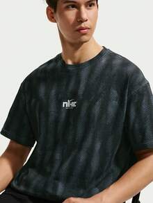 Nike Kaos Rajut Lengan Pendek Tanpa Kerah Pria AS U NSW TEE LSE MESH AOP TIM3737-438 - Grey - View 4