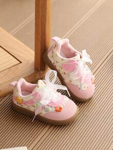 1 Pair Girls' Sports Shoes, Spring/Autumn New Style, Korean Cute Design, Children's Training Shoes For Toddlers - Pink - View 6
