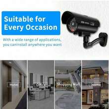 1pc Solar Powered Simulated Security Camera, Anti-Theft Anti-Intrusion, Light Waterproof, Red LED Flashing, Free CCTV Sticker - Multicolor - View 7