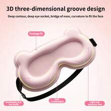 Masker Tidur Blackout 3D Panda, Penutup Mata Tanpa Tekanan, Pemblokiran Cahaya Ultra, Alat Bantu Tidur dan Perlindungan Mata - A - View 5