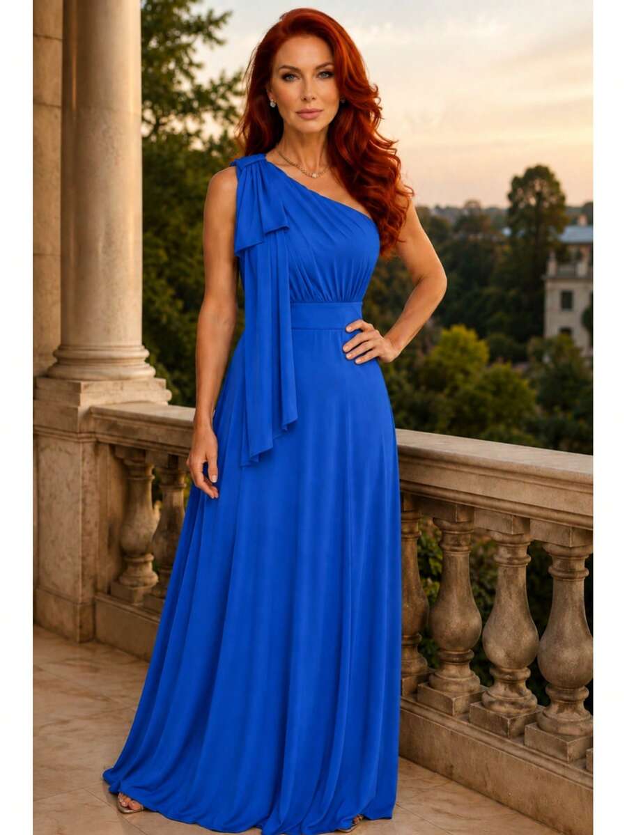 Long Dress For Bridesmaid Wedding Graduation Light Party - Royal Blue - View 1