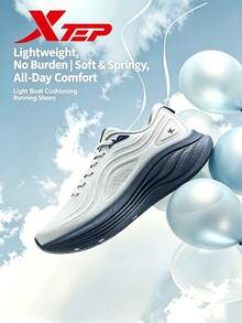 XTEP--Zapatillas de running ligeras para hombre, de malla transpirable, para verano, con absorción de impactos, ligeras, color gris luna - Lima Lunar - Ver 2