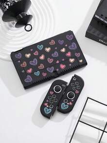 Cailai Colorful Graffiti Heart Print Switch 2 (2025)/Switch NS/Switch OLED Game Console Accessory Set, Game Console Protective Case/Storage Bag, TPU Soft Shell/Hard Shell Detachable Stand, Beautiful & Practical, Portable Stand, Travel Friendly, Anti-Drop, Anti-Scratch, Stain Resistant, Fashionable Romantic Gift - View 5