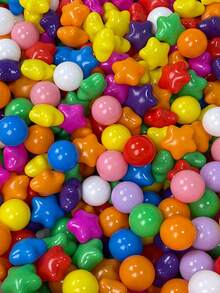 20/50 buah Bola Anti-Remuk Ukuran 2,17 Inci dengan Pola Bintang, Cocok untuk Balita dan Anak-anak, Pesta Kolam Renang, Mainan Kolam Bola Tenda Permainan Dalam/Luar Ruangan - MultiWarna - View 23