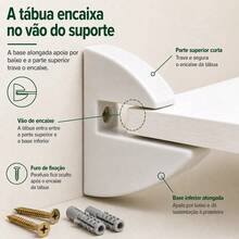 Kit 12 Suportes Tucano MDF 15mm Fixador Invisível Para Prateleira Preto - Branco - Visão 8