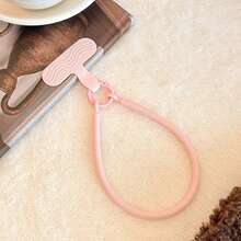 1 buah Tali Pergelangan Tangan Ponsel Silikon Bergelombang Warna Solid Macaron dengan Konektor T-Tab, Gantungan Kunci Ponsel Anti-Hilang Universal untuk Semua Casing Ponsel, Aksesori Gantungan Kunci Tali Tangan Pendek Portabel - MultiWarna - View 8