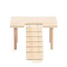 1 Set Wooden Double-Layer Platform Table With Ladder, Suitable For Hamsters, Guinea Pigs, Chickens, Golden Bears And Other Small Pets To Climb And Hide, Landscape Platform Design For All-Season Outdoor Scenarios - Apricot - View 5