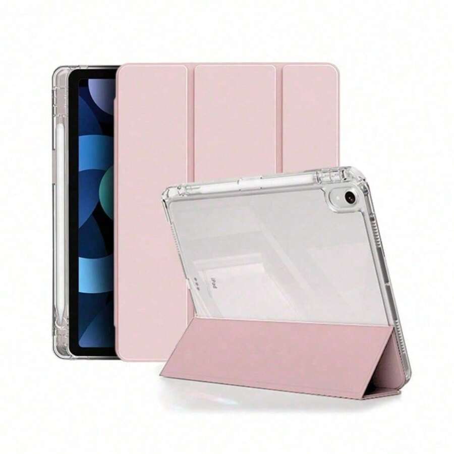 IPad-Tablet-Gehäuse: Hochwertiges Einfarbiges Tablet-Gehäuse.  (weiß, Schwarz, Rosa) Ultradünne TPU-Klappdeckel, Kompatibel Mit IPad Pro, Air, Mini (verschiedene Größen), Vollbildschutz, Weiche Rückdeckel, IPad-Zubehör | Leisure Design | Flexibeler Schutz, Schlaf-/Wekfunktion, Klappbarer Halter. IPad-Gehäuse. - Pink - Übersicht 1