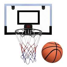 Raganet, Tablero De Basketball 25cm de Diámetro, con Contador Electrónico De Puntaje, Canasta de Basquet, Aro de Baloncesto Profesional para Niños y Adultos, Incluye Mini Balon - Multicolor - Ver 4