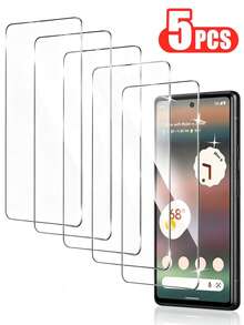 5Pcs Tempered Glass Screen Protector For Pixel 6 / Pixel 6a / Pixel 7 / Pixel 7a / Pixel 8 / Pixel 8a / Pixel 9 / Pixel 9a / Pixel 9 Pro / Pixel 10 / Pixel 10 Pro, Scratch-Proof, Bubble-Free,HD Transparent, 9H Hardness,Bubble Free,Case Friendly - Clear - View 14