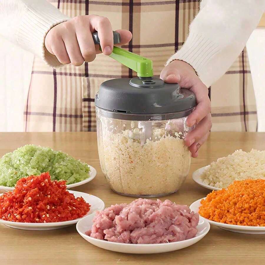 手動手搖蔬菜切碎器、絞肉機、多功能大蒜壓榨器、拉繩式大蒜切碎器、大蒜研磨器、蔬菜研磨器、食物處理機刀片組