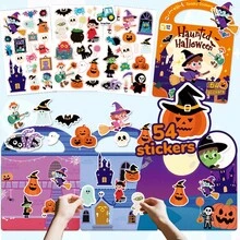 54pcs Cute Halloween Stickers, Suitable For Kids, Spooky Cartoon Ghosts, Pumpkins, Monsters, DIY Decorative Stickers, Applicable For Scrapbooks, Laptops, Party Gifts And Toys - Multicolor - View 8
