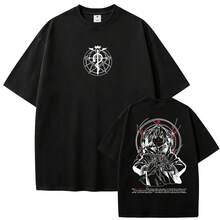 Fullmetal Alchemist T-Shirt With Edward Elric Design, Summer Unisex Casual Soft Cotton T-Shirt Top. - Black - View 1