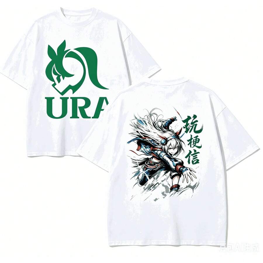 Uma Musume Anime Fan T-Shirt, Harajuku Style, Pure Cotton, New High Street Retro Fashion, Oversized, Unisex, Popular Product, Classic Soft T-Shirt - 4 - View 1