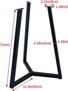 Metal Table Legs, 71cm High Black Coffee Table Base, Iron Dining Table Base Furniture Legs, Base Only - Black - View 7