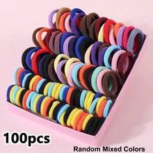 100Pcs Girls Colorful Non-Damaging Hair Ties Hair Bands Suitable For Daily Use - 彩色 - 查看 6