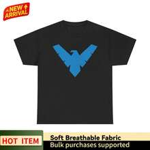 Nightwing Logo Unisex Heavy  Tee - Black - View 1