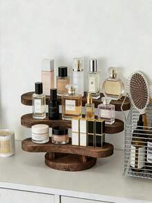 1pc Vintage Carbonized Wooden 3-Tier Desktop Storage Rack, Vertical Shelf, Jewelry Display Stand, Wooden Tray Holder, Wooden Tray, Cosmetics Perfume Accessories Display Rack, Tea Ceremony Storage Rack, Suitable For Restaurant, Kitchen, Hotel, Home Storage - View 10